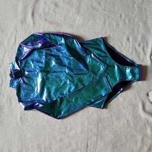 Blue purple mock neck bodysuit S